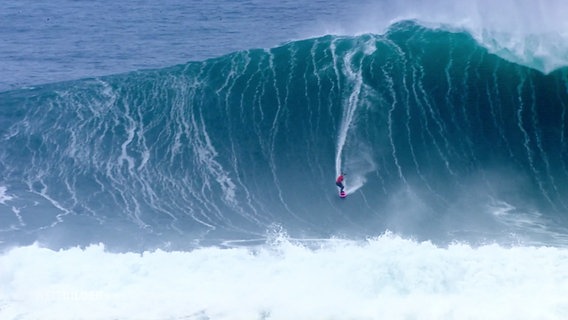 Ein Surfer reitet auf einer Welle. © Screenshot 