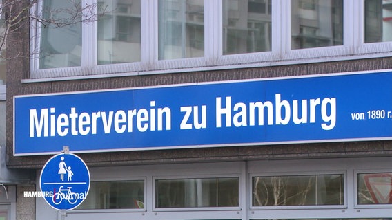 Mietverein Hmburg steht auf einem Schild. © Screenshot 