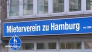 Mietverein Hmburg steht auf einem Schild. © Screenshot 