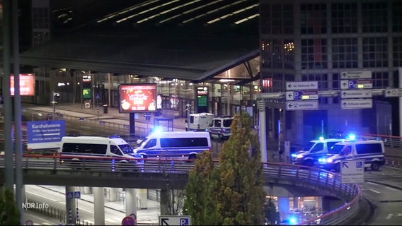 Polizei am Flughafen Hamburg © Screenshot 