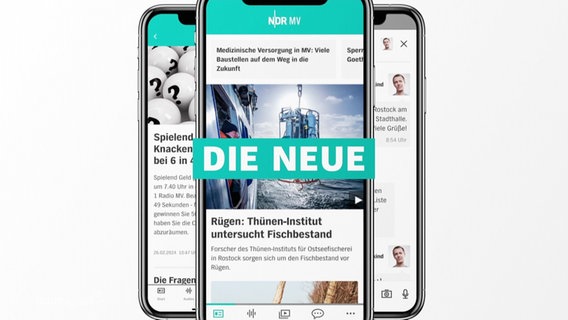 Auf einem Smartphone ist die NDR MV App geöffnet. © Screenshot 