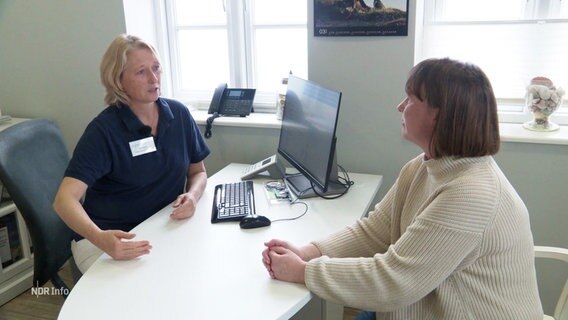 Insel-Ärztin Claudia Derichs im Gespräch mit einer Patientin. © Screenshot 