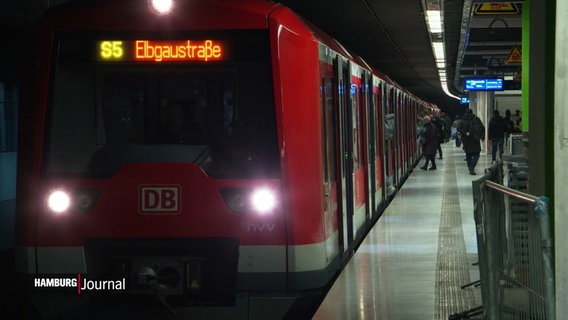 Eine S-Bahn der Linie 5 fährt in eine unterirdische Station ein. © Screenshot 