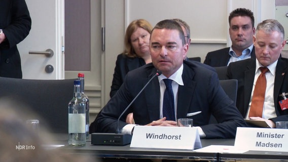 Lars Windhorst vor dem Kieler Wirtschaftsausschuss. © Screenshot 