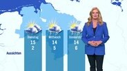 Claudia Kleinert moderiert das Wetter. © Screenshot 