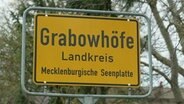 Ortsschild von Grabowhöfe, Landkreis Mecklenburgische Seenplatte. © Screenshot 