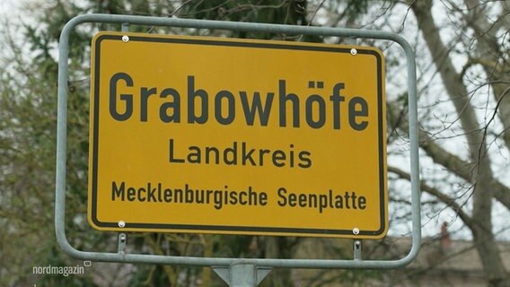 Ortsschild von Grabowhöfe, Landkreis Mecklenburgische Seenplatte. © Screenshot 