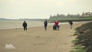 Menschen spazieren an einem Strand. © Screenshot 