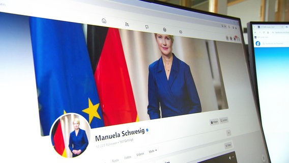 Das Facebook-Profil von Manuela Schwesig. © Screenshot 