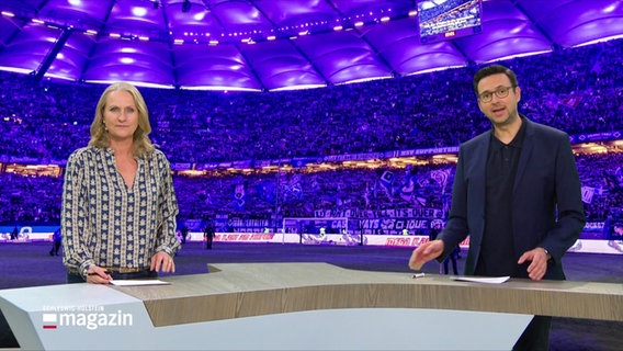 Harriet Heise und Christopher Scheffelmeier im Studio des Schleswig-Holstein Magazins. © Screenshot 