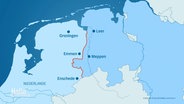 Karte der Grenzregion zwischen den Niederlanden und Niedersachsen © Screenshot 