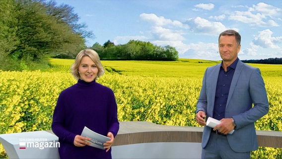 Marie-Luise Bram und Gerrit Derkowski moderieren das Schleswig-Holstein Magazin. © Screenshot 