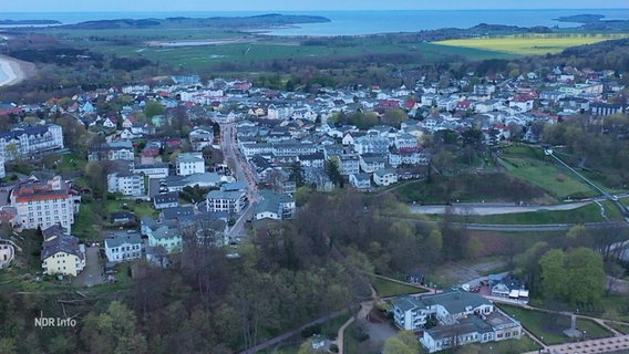 Der Rügener Ort Göhren in Luftaufnahme. © Screenshot 