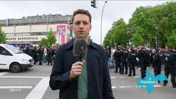 Reporter Simon Ritter berichtet. © Screenshot 