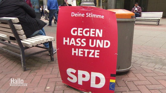 Ein Wahlkampfplakat ruft gegen Hass und Hetze auf. © Screenshot 