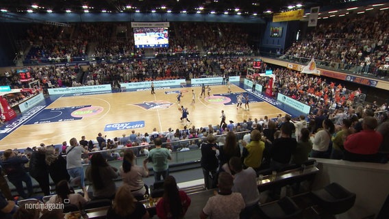 Szene während des Basketball-Spiels zwischen den Rostock Seawolves und Crailsheim. © Screenshot 