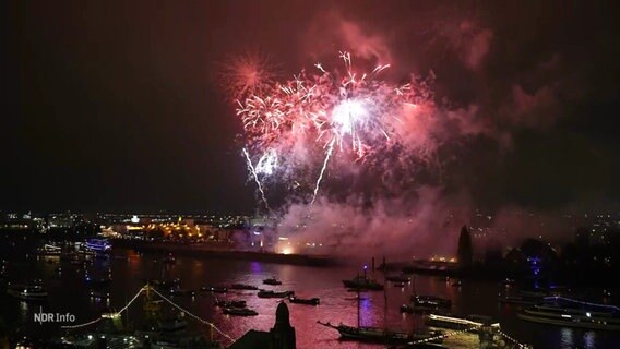 Feuerwerk am Hamburger Hafen. © Screenshot 