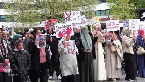 Eine Islamisten-Demo in Hamburg. © Screenshot 