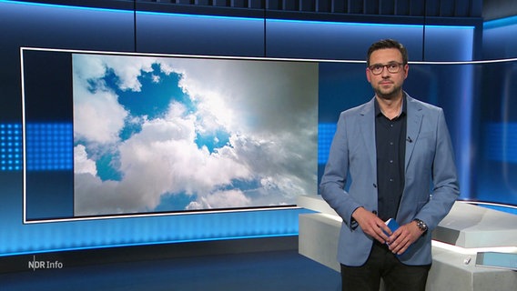 Christopher Scheffelmeier moderiert NDR Info um 21:45 Uhr. © Screenshot 