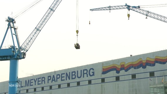 Die Meyer-Werft in Papenburg muss hohe Schulden begleichen und hofft auf Unterstützung aus der Politik. © Screenshot 