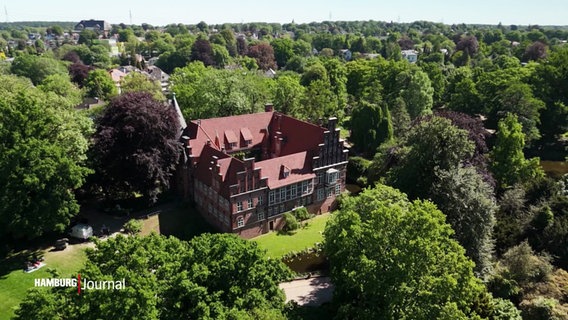 Des Schloss Bergedorf steht inmitten grüner Bäume. © Screenshot 