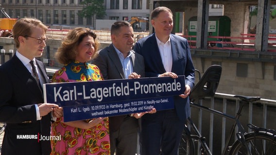 Nach Modeschöpfer Karl Lagerfeld ist ab sofort eine eigene Promenade in der Hamburger Neustadt benannt. © Screenshot 