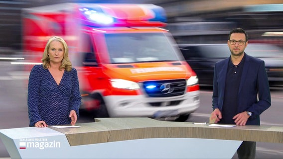 Gabi Lüeße und Christopher Scheffelmeier moderieren das Schleswig-Holstein Magazin um 19:30 Uhr. © Screenshot 