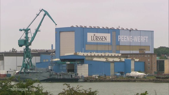 Das Gelände der Peene-Werft in Wolgast. © Screenshot 