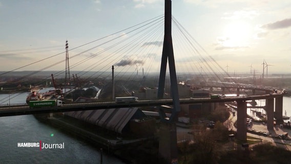 Die Köhlbrandbrücke in Hamburg. © Screenshot 