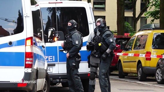 Angehörige des SEK bei einem Einsatz in Wilhelmsburg. © Screenshot 