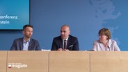 Innenministerin Sütterlin-Waack und der Verfassungsschutzchef stellen auf der Landespressekonferenz  den Verfassungsschutzbericht des Jahres 2023 vor. © Screenshot 