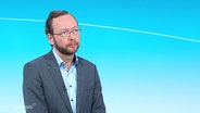 Politikwissenschaftler Jan Müller von der Universität Rostock ordnet die Wahlergebnisse im Nordmagazin Studio ein. © Screenshot 