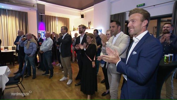 Jubel bei der CDU über den Wahlausgang © Screenshot 