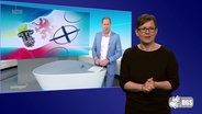 Dolmetscherin Katrin Kukla übersetzt das Nordmagazin Wahl Spezial in Gebärdensprache © Screenshot 