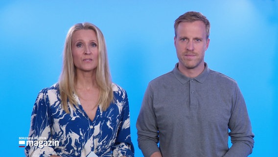 Gabi Lüeße und Henrik Hansens moderieren das Schleswig-Holstein Magazin um 19:30 Uhr. © Screenshot 
