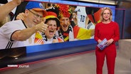 Moderatorin Merlin van Rissenbeck im Studio. © Screenshot 