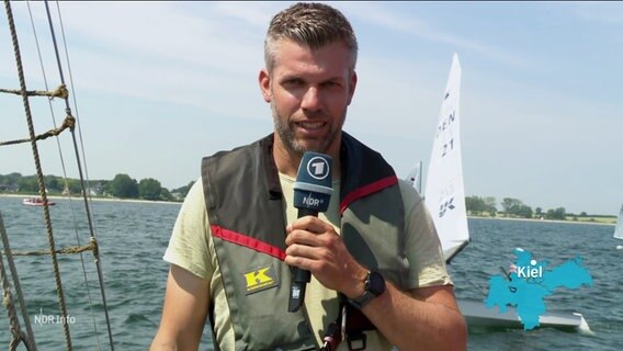 Reporter Phillip Kamke berichtet von der Kieler Woche. © Screenshot 