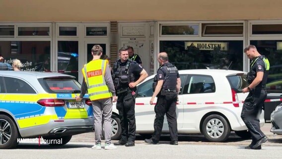 Polizei am Tatort in Nord-Barmbek. © Screenshot 