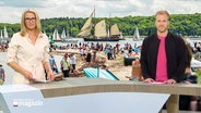 Gabi Lüeße und Henrik Hanses moderieren das Schleswig-Holstein Magazin. © Screenshot 