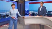 Theresa Pöhls und Carl-Georg Salzwedel moderieren das Hamburg Journal 18.00. © Screenshot 