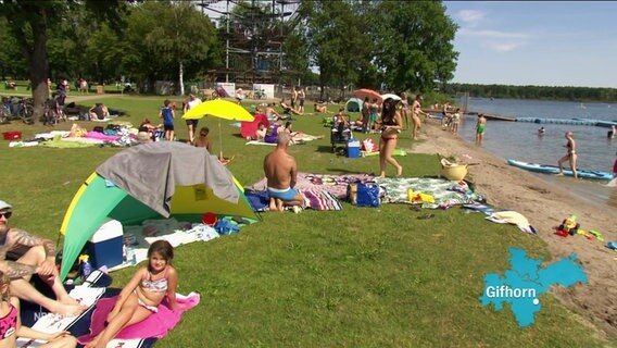 Badegäste am Tankumsee © Screenshot 