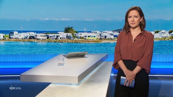NDR Moderatorin Romy Hiller im NDR Info Studio. © Screenshot 