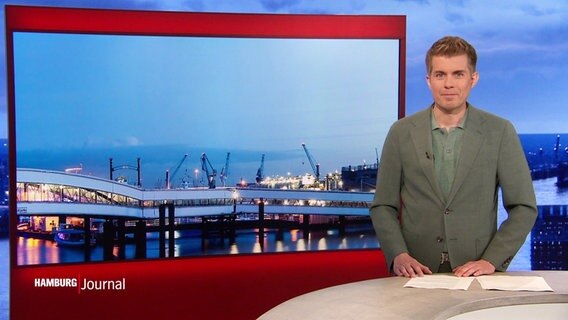 Carl-Georg Salzwedel moderiert das Hamburg Journal. © Screenshot 