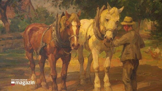 Diese beiden Ackergäule sind wie viele weitere Tiere im Ostholstein-Museum in Eutin zu sehen. © Screenshot 
