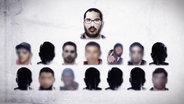 Eine Grafik zeigt den IS-Anwerber Yassin O. und 14 mutmaßliche Dschihadisten  