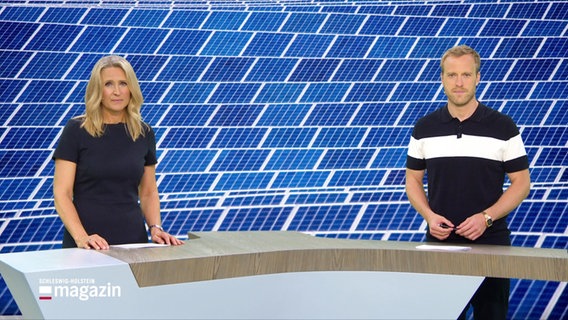 Gabi Lüeße und Henrik Hanses morderieren das Schleswig-Holstein Magazin. © Screenshot 
