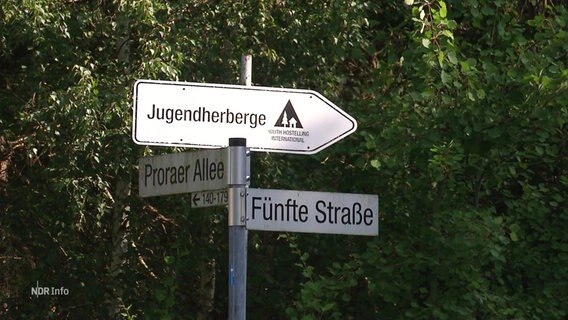 Ein Straßenschild mit Wegweiser zur Jugendherberge. © Screenshot 