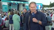 Thilo Tautz moderiert das Nordmagazin am 31.08.2024. © Screenshot 
