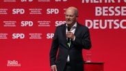 Der Kanzler Olaf Scholz auf Wahlkampftour in Wolfsburg. © Screenshot 