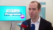 Hamburgs CDU-Chef Dennis Thering bei der Vorstellung eines 100-Tage-Programms. © Screenshot 